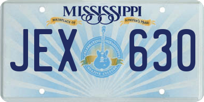 MS license plate JEX630
