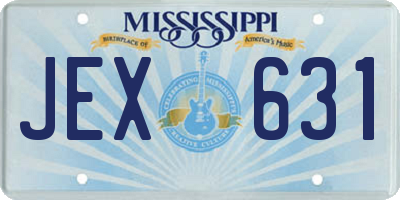 MS license plate JEX631