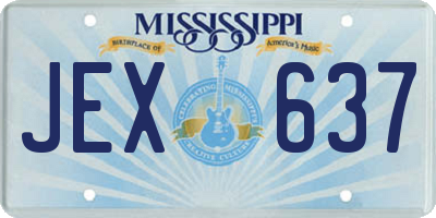 MS license plate JEX637