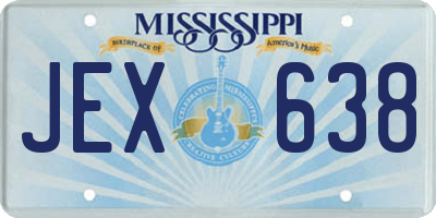 MS license plate JEX638