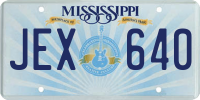 MS license plate JEX640