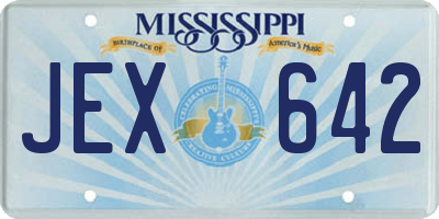 MS license plate JEX642