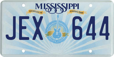 MS license plate JEX644