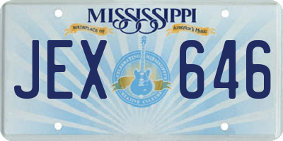 MS license plate JEX646