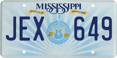 MS license plate JEX649