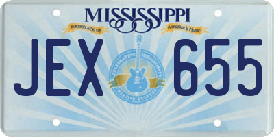MS license plate JEX655