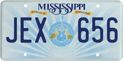 MS license plate JEX656