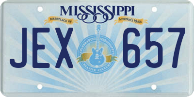 MS license plate JEX657