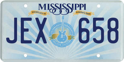 MS license plate JEX658