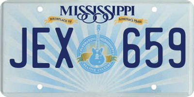 MS license plate JEX659