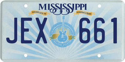 MS license plate JEX661