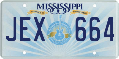 MS license plate JEX664