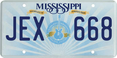MS license plate JEX668