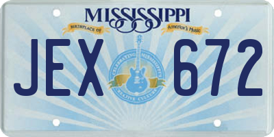 MS license plate JEX672