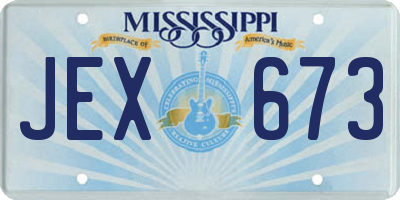 MS license plate JEX673