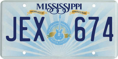 MS license plate JEX674
