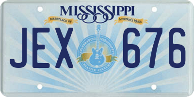 MS license plate JEX676
