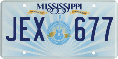 MS license plate JEX677