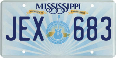 MS license plate JEX683