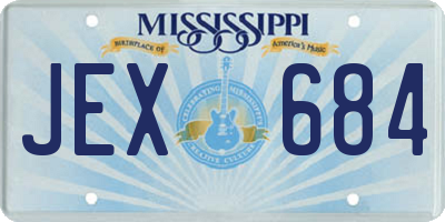 MS license plate JEX684
