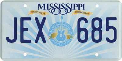 MS license plate JEX685