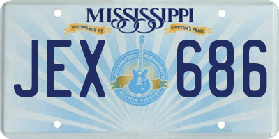 MS license plate JEX686