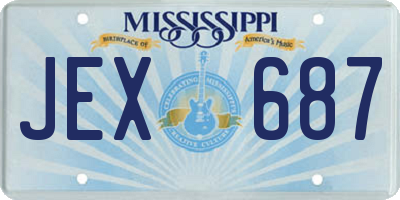 MS license plate JEX687