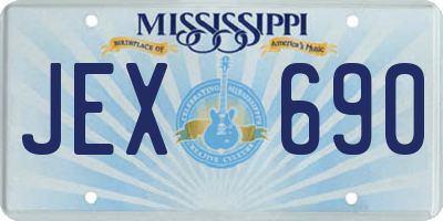 MS license plate JEX690