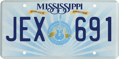 MS license plate JEX691