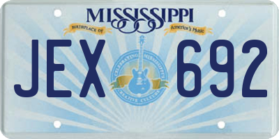 MS license plate JEX692