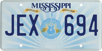 MS license plate JEX694