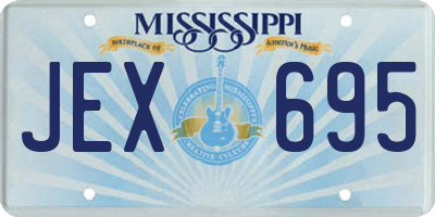 MS license plate JEX695