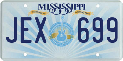 MS license plate JEX699