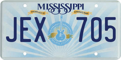 MS license plate JEX705