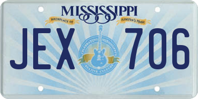 MS license plate JEX706