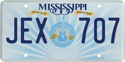 MS license plate JEX707