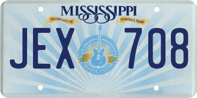 MS license plate JEX708