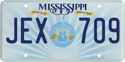 MS license plate JEX709