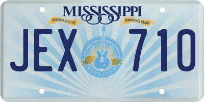 MS license plate JEX710
