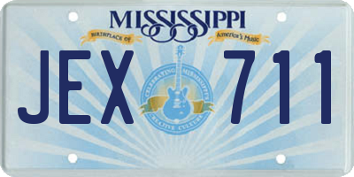 MS license plate JEX711
