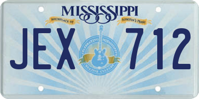 MS license plate JEX712