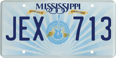 MS license plate JEX713
