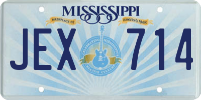 MS license plate JEX714