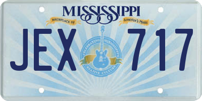 MS license plate JEX717