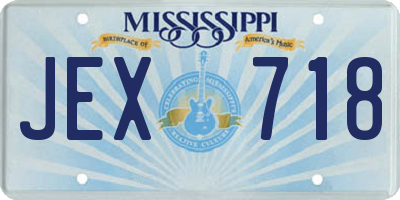 MS license plate JEX718