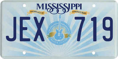 MS license plate JEX719