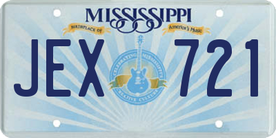 MS license plate JEX721