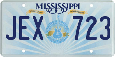 MS license plate JEX723