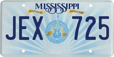 MS license plate JEX725