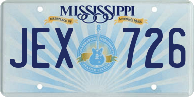 MS license plate JEX726